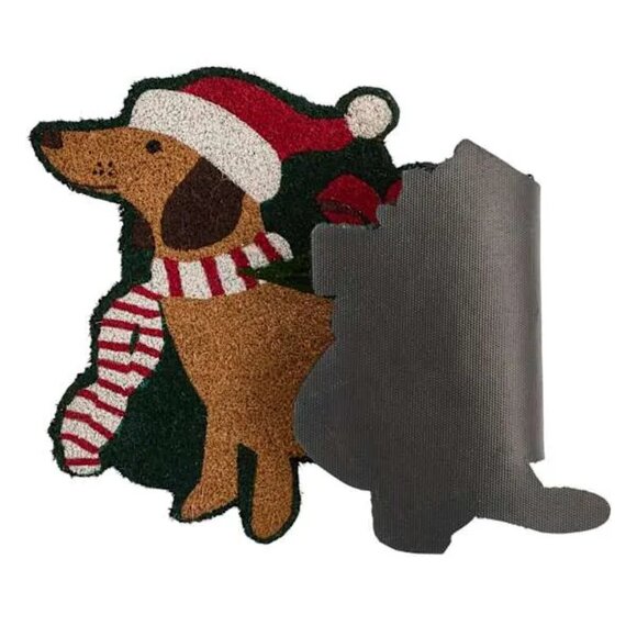 Christmas Dashing DACHSHUND DOG Coir Quality Doormat NEW - Picture 3 of 4